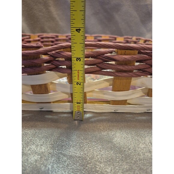 HAND CRAFTED WOODEN BASKET K&L WOODWORKS WITH SIGNED TEDDY GARDENING PRINT WALL - Picture 7 of 10